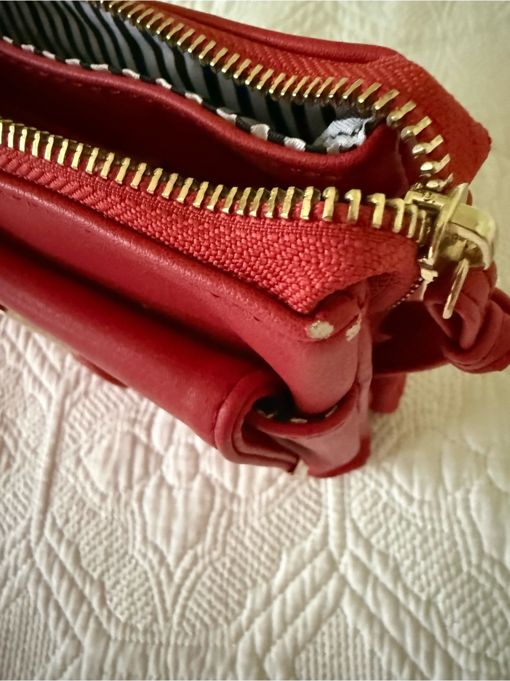 Red Women’s Crossbody Purse with Gold Accent - Picture 5 of 5